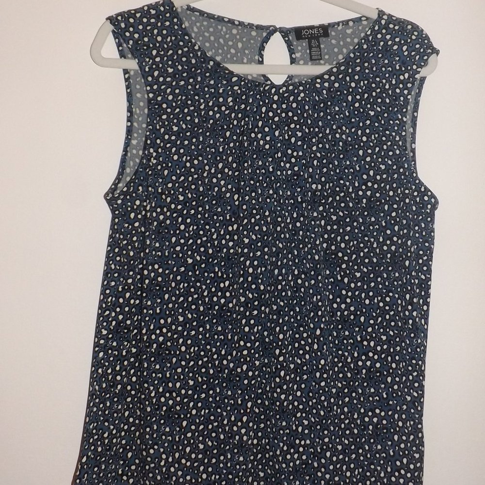 Navy blue cheetah print blouse